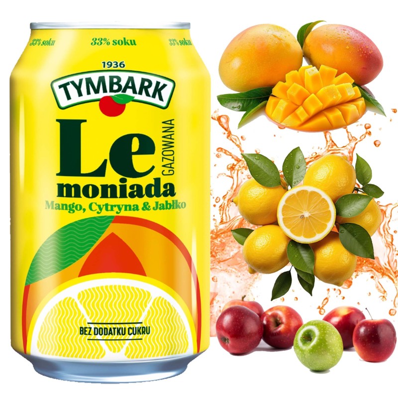 Tymbark NAPÓJ GAZOWANY LEMONIADA TYMBARK MANGO CYTRYNA