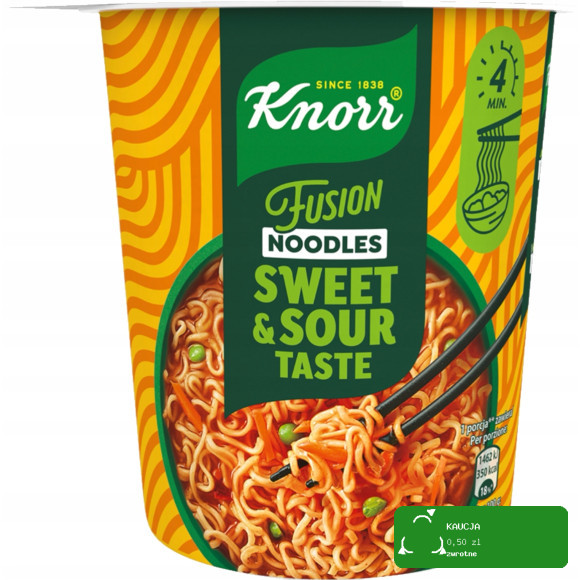 Knorr 3x MAKARON NUDLE FUSION SŁODKO KWAŚNY BURRITO I KEBAB taste mix 3szt