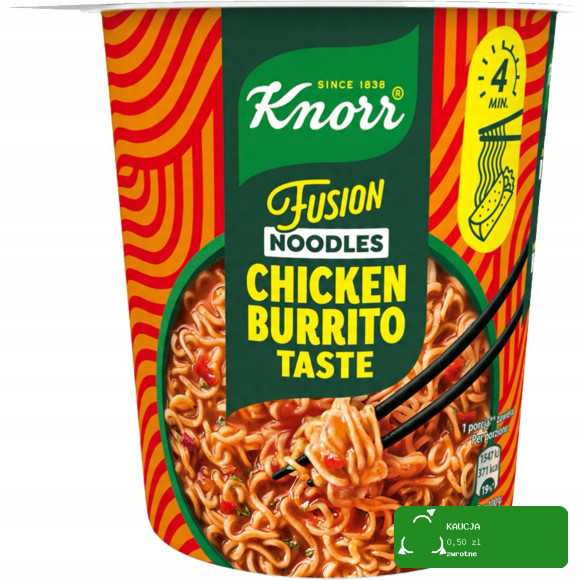 Knorr 3x MAKARON NUDLE FUSION SŁODKO KWAŚNY BURRITO I KEBAB taste mix 3szt