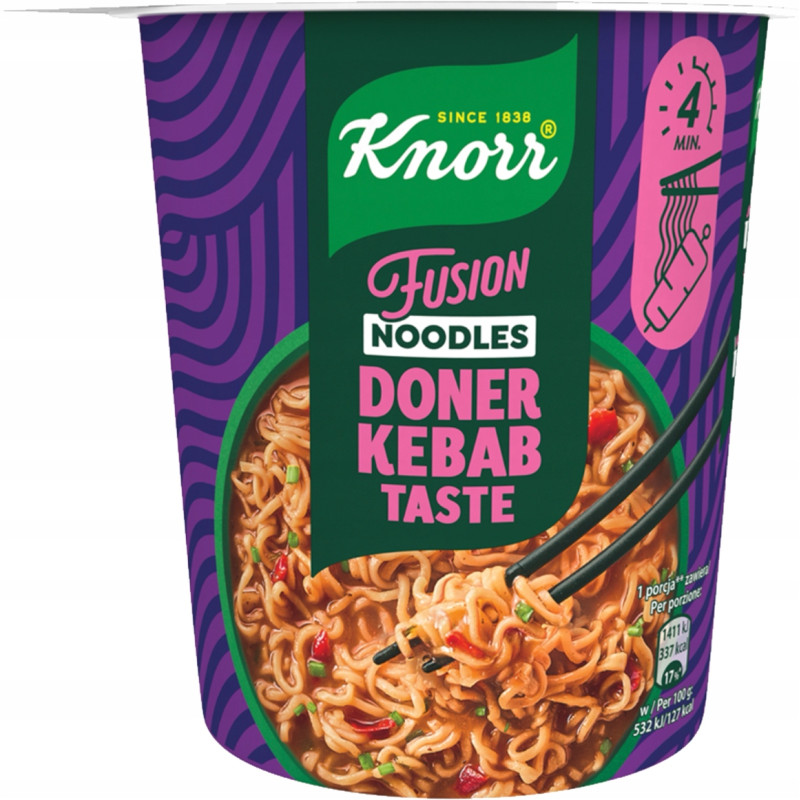Knorr 3x MAKARON NUDLE FUSION SŁODKO KWAŚNY BURRITO I KEBAB taste mix 3szt
