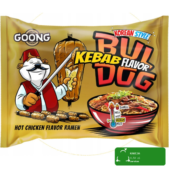 BULDOG DANIE ZUPA MAKARON KOREAŃSKI OSTRY RAMEN HOT KURCZAK zestaw mix 7szt