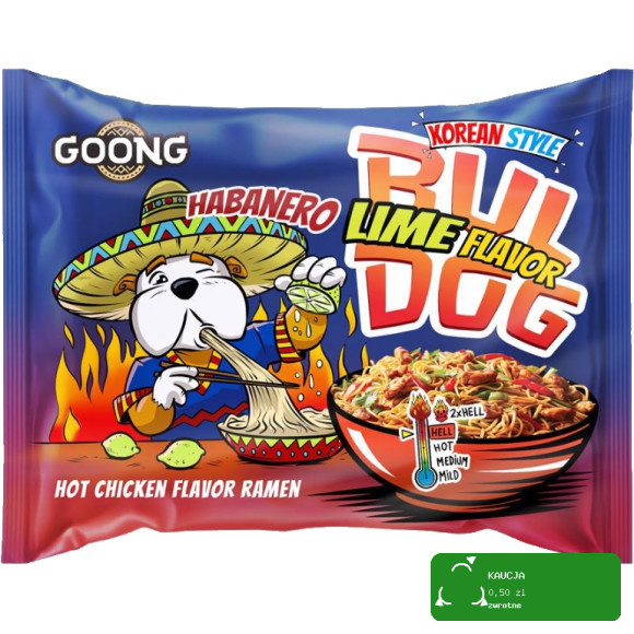 BULDOG DANIE ZUPA MAKARON KOREAŃSKI OSTRY RAMEN HOT KURCZAK zestaw mix 7szt