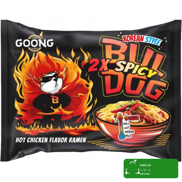 BULDOG DANIE ZUPA MAKARON KOREAŃSKI OSTRY RAMEN HOT KURCZAK zestaw mix 7szt