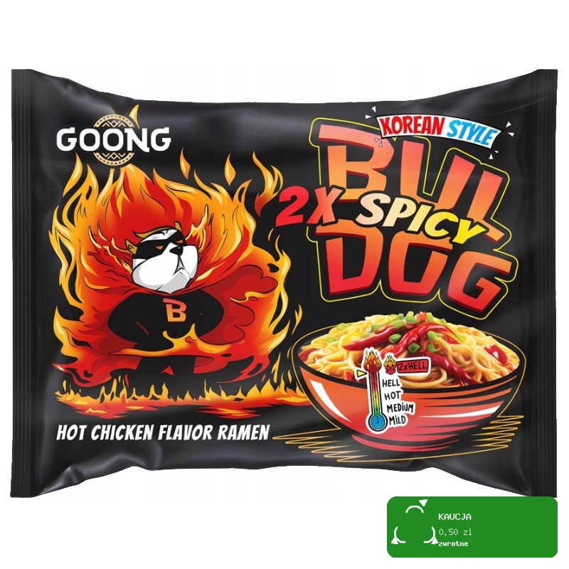 BULDOG DANIE ZUPA MAKARON KOREAŃSKI OSTRY RAMEN HOT KURCZAK zestaw mix 7szt