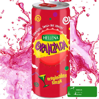 HELLENA ORANŻADA CZERWONA oryginalny smak 330ml w puszce