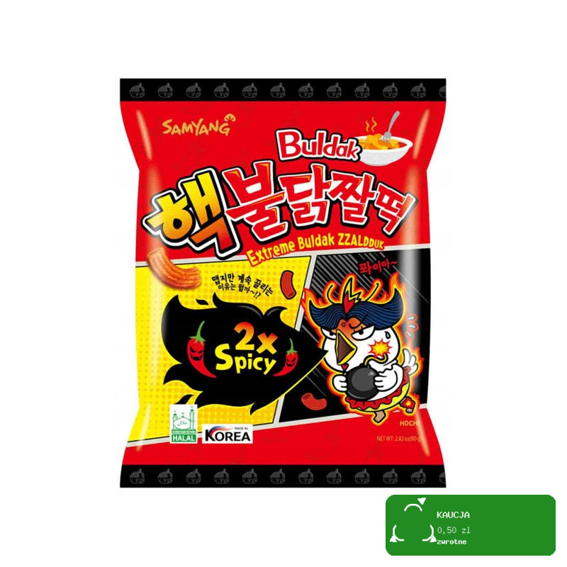 Samyang KOREAŃSKIE CHRUPKI ZZALDDUK o smaku 2x SPICY EXTREME Buldak 80g