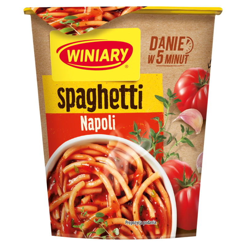 Winiary SPAGHETTI NAPOLI makaron INSTANT 57g danie w 5 min