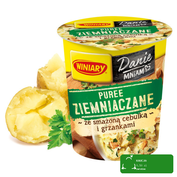 Winiary PUREE ZIEMNIACZANE ZE SMAŻONĄ CEBULKĄ I GRZANKAMI 59g danie w 5 min