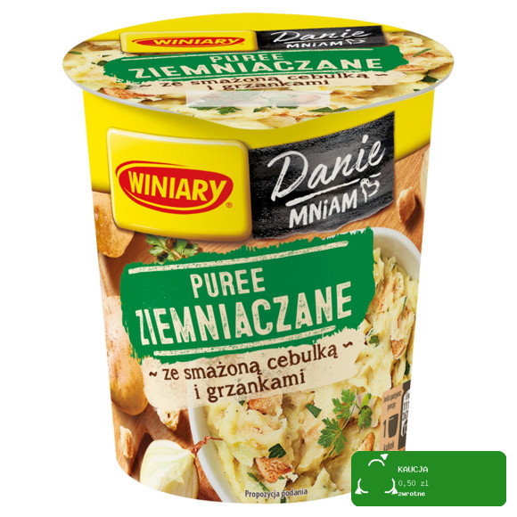 Winiary PUREE ZIEMNIACZANE ZE SMAŻONĄ CEBULKĄ I GRZANKAMI 59g danie w 5 min