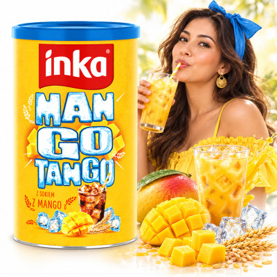 INKA kawa ZBOŻOWA MANGO TANGO 120g sezonowa Z SOKIEM MANGO idealna na lato