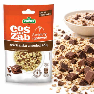 Kupiec COŚ NA ZĄB - OWSIANKA Z CZEKOLADĄ Czekoladowa 50g gotowe w 3 minuty