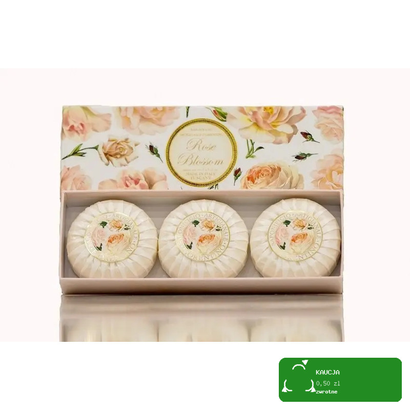 Saponificio mydło włoskie do rąk zestaw róża 3x100g PREMIUM