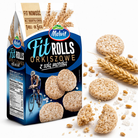 Melvit FIT ROLLS ORKISZOWE Z SOLĄ MORSKĄ 60g mini wafle KRÓTKA DATA
