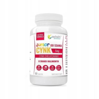 Wish CYNK DO SSANIA JUNIOR 5mg o smaku MALINOWYM 60tabl