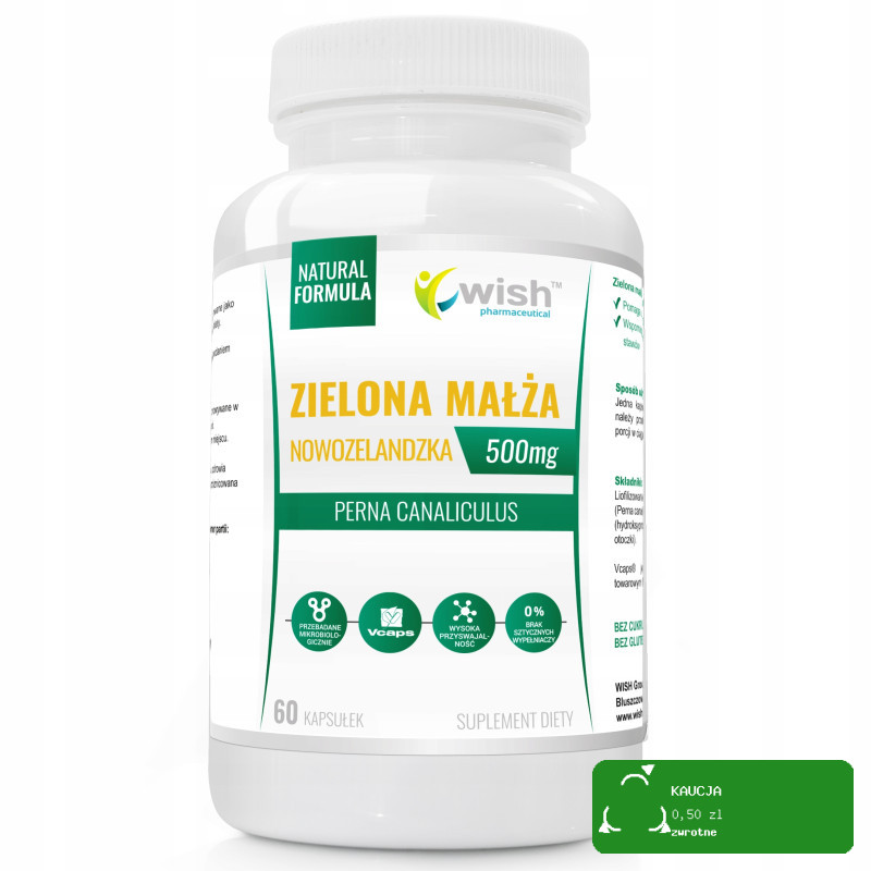 Wish Zielona Małża 500mg 60kps Nowozelandzka wsparcie