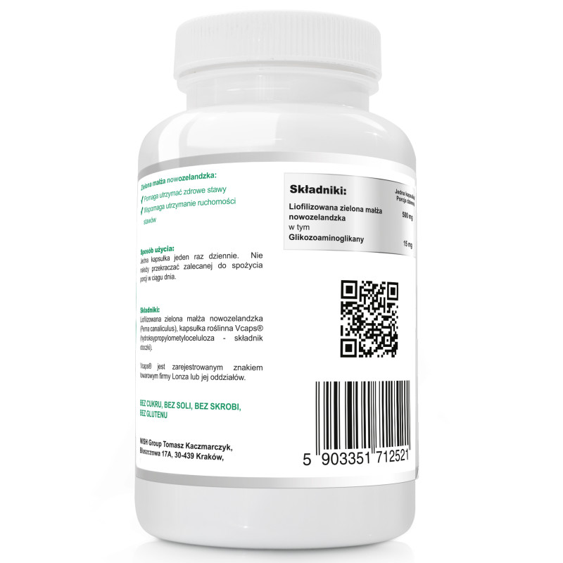 Wish Zielona Małża 500mg 60kps Nowozelandzka wsparcie