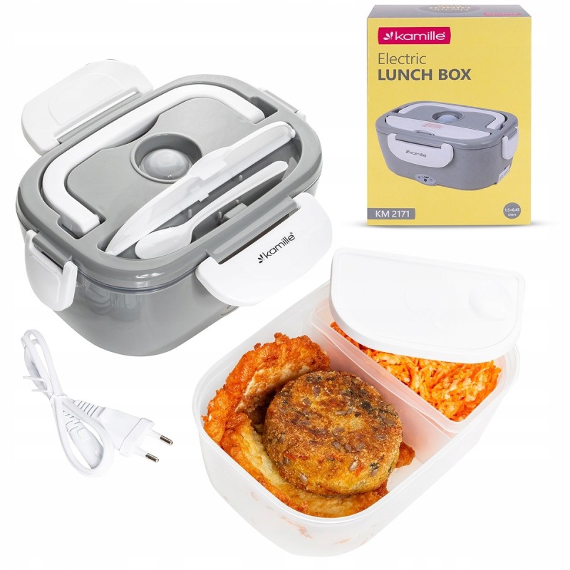 ELEKTRYCZNY LUNCH BOX TERMOS 220V gniazdko DUŻY 1500ml 1,5L