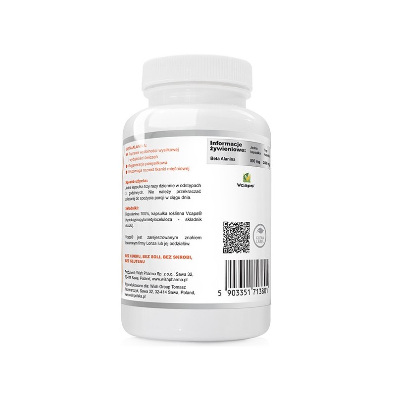 Wish BETA ALANINE BETA-ALANINA 100% 800mg120kaps pomoc