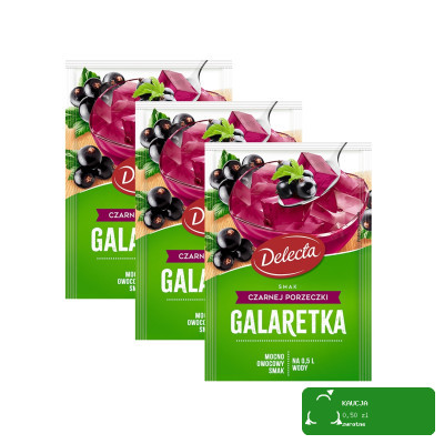 Galaretka porzeczkowa Delecta smak czarna porzeczka 3x70g galaretka owocowa