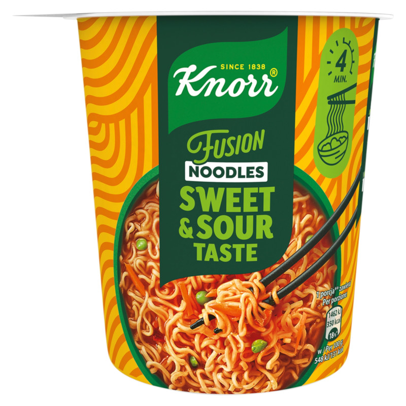 Knorr NUDLE FUSION SŁODKO KWAŚNY 82g sweet & sour taste KRÓTKA DATA