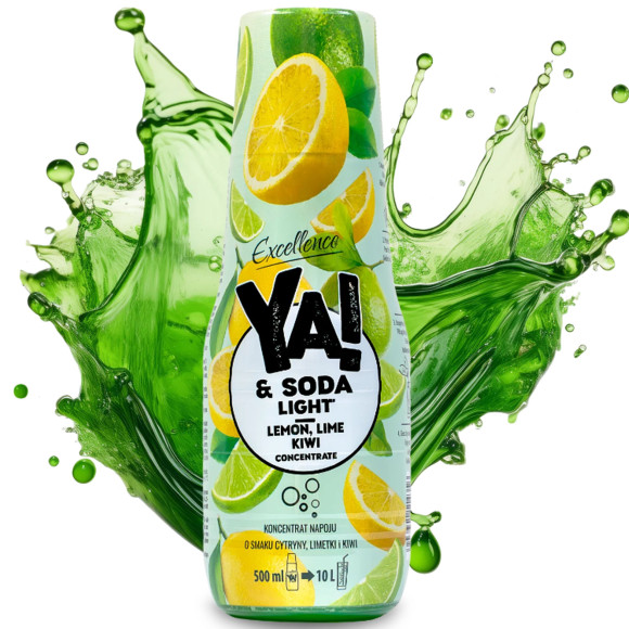 YA!&SODA KONCENTRAT SODA STREAM LIGHT ZERO bez cukru CYTRYNA LIMETKA KIWI 500ml
