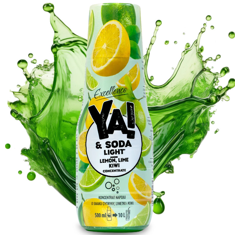 YA!&SODA KONCENTRAT SODA STREAM LIGHT ZERO bez cukru CYTRYNA LIMETKA KIWI 500ml