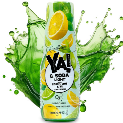 YA!&SODA KONCENTRAT SODA STREAM LIGHT ZERO bez cukru CYTRYNA LIMETKA KIWI 500ml
