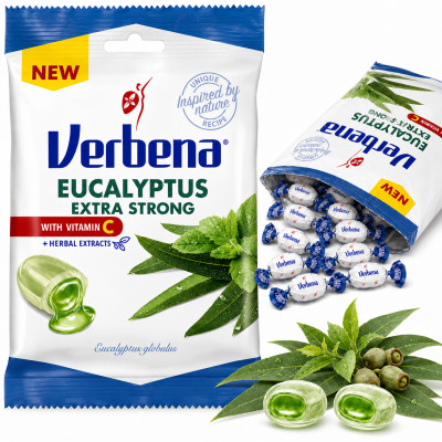 Verbena Cukierki ziołowe EUCALIPTUS EXTRA STRONG 60g eukaliptus