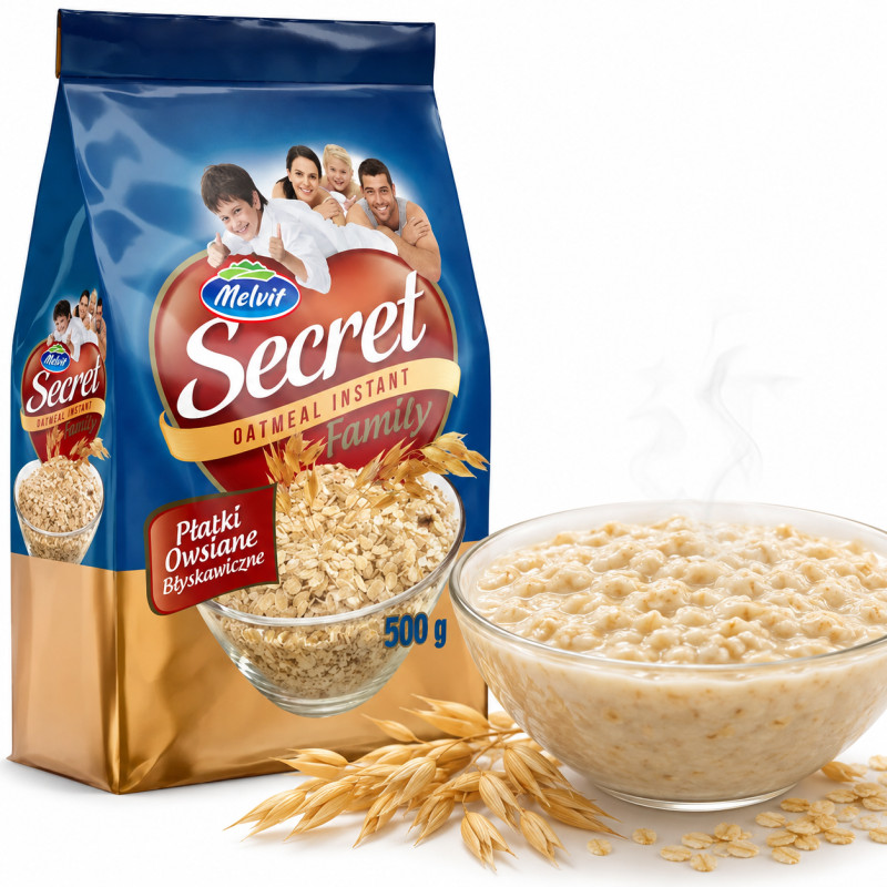 Melvit Secret Family PŁATKI OWSIANE BŁYSKAWICZNE 500g 0,5KG