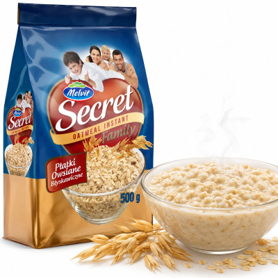 Melvit Secret Family PŁATKI OWSIANE BŁYSKAWICZNE 500g 0,5KG