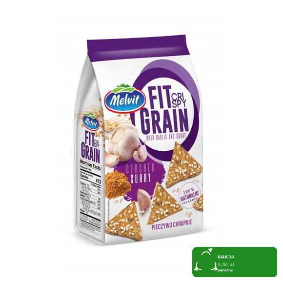 Melvit PIECZYWO CHRUPKIE PSZENNE Crispy Fit Grain CZOSNEK CURRY SEZAM 150g KRÓTKA DATA