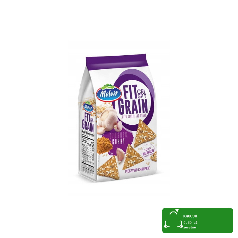 Melvit PIECZYWO CHRUPKIE PSZENNE Crispy Fit Grain CZOSNEK CURRY SEZAM 150g KRÓTKA DATA