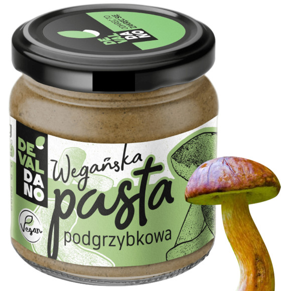 Devaldano WEGAŃSKA PASTA GRZYBOWA Z PODGRZYBKAMI 170g