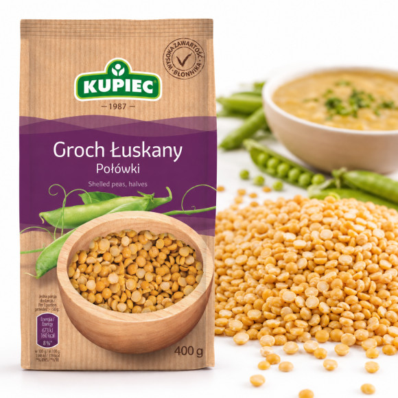 Kupiec GROCH ŁUSKANY POŁÓWKI 400g 0,4kg
