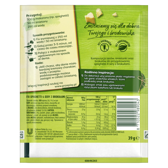 Knorr FIX 4 SERY Z BROKUŁAMI 39g