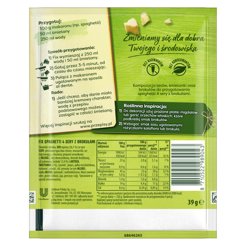 Knorr FIX 4 SERY Z BROKUŁAMI 39g