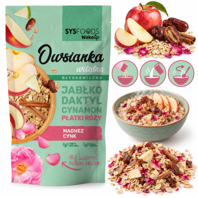 DANIA BABCI ZOSI - OWSIANKA  JABŁKO DAKTYL CYNAMON RÓŻA 350g