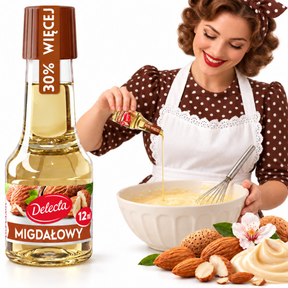 Delecta AROMAT MIGDAŁOWY DO CIASTA 12ml na 2,5KG ciasta