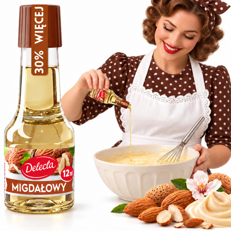 Delecta AROMAT MIGDAŁOWY DO CIASTA 12ml na 2,5KG ciasta