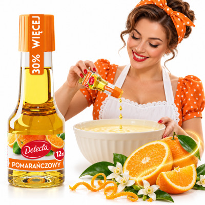 Delecta AROMAT POMARAŃCZOWY DO CIASTA 12ml na 2,5KG ciasta