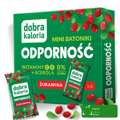 Dobra Kaloria MINI BATONIKI ODPORNOŚĆ ŻURAWINA acerola witam. C E 6szt 102G . kartonik
