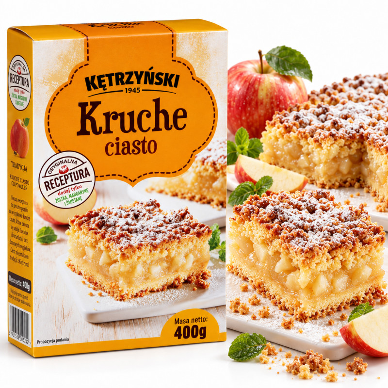 KĘTRZYŃSKI KRUCHE CIASTO mieszanka do ciasta na spody tarty szarlotki 400g