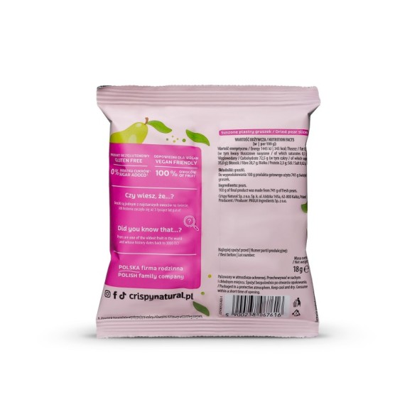 CRISPY NATURAL - Gruszka suszona 100% 18g / nr06