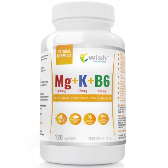 Wish MAGNEZ + POTAS + WITAMINA B6 - MG 480mg + K 320mg + B6