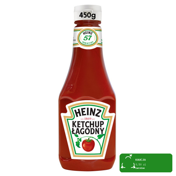HEINZ KETCHUP ORGINALNY POMIDOROWY ŁAGODNY 450G BUTELKA