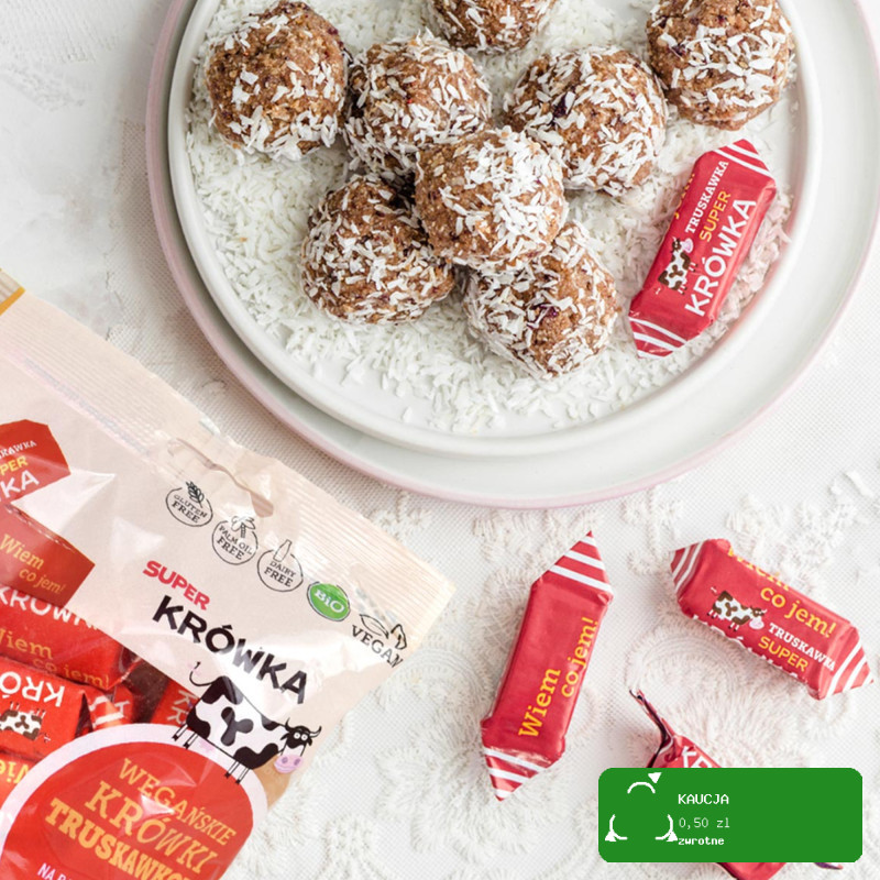 ME GUSTO KRÓWKI WEGAŃSKIE TRUSKAWKOWE BEZ GLUTENU LAKTOZY 150g Super FUDGIO