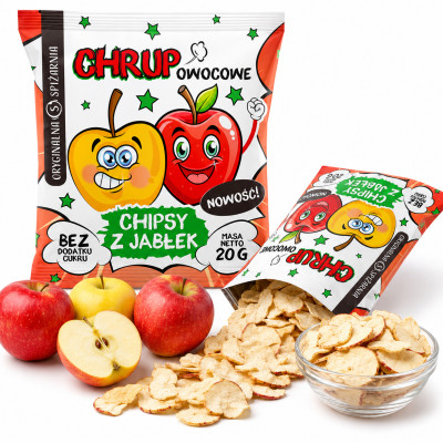 ORYGINALNA SPIŻARNIA CHIPSY JABŁKOWE JABŁKA SUSZONE 100% 20G CHRUP OWOCE