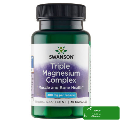 Swanson TRIPLE MAGNESIUM COMPLEX 400mg MAGNEZ KOMPLEKS MAGNEZU 30kaps 1m-ce