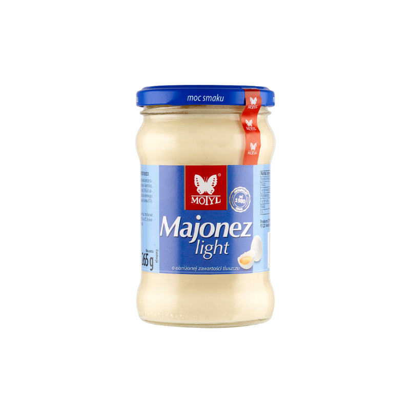 MOTYL MAJONEZ LIGHT NISKOTŁUSZCZOWY o obniżonej zawart. tłuszczu 265G SŁOIK