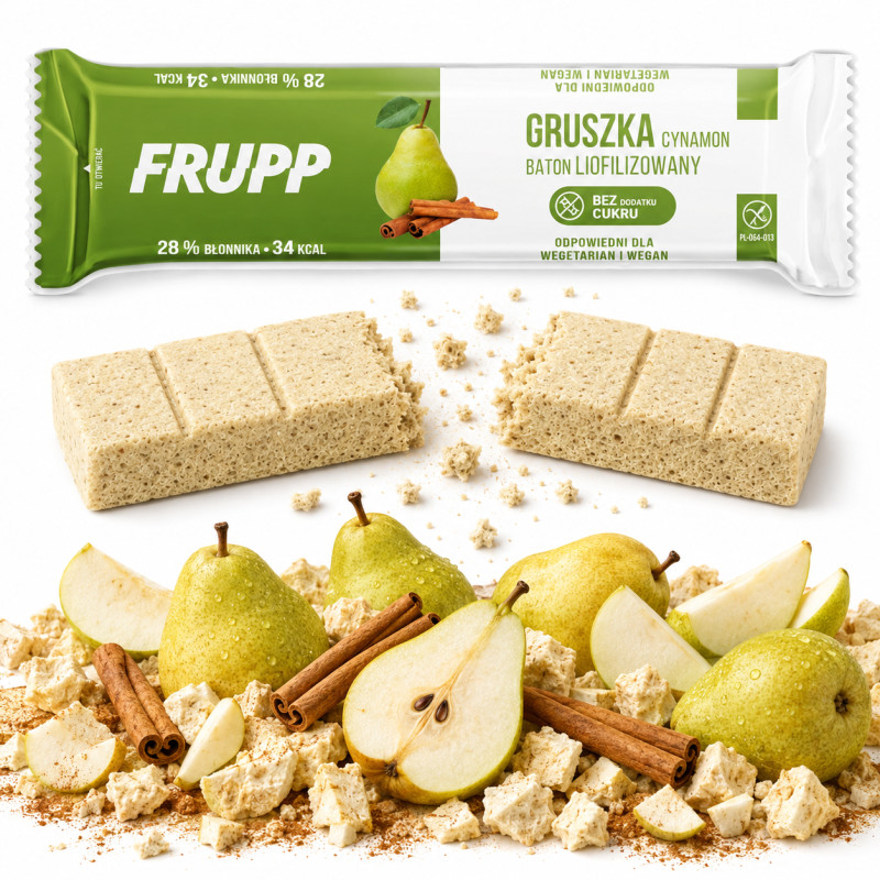 Celiko FRUPP GRUSZKA CYNAMON BATON LIOFILIZOWANY bez cukru glutenu 10g